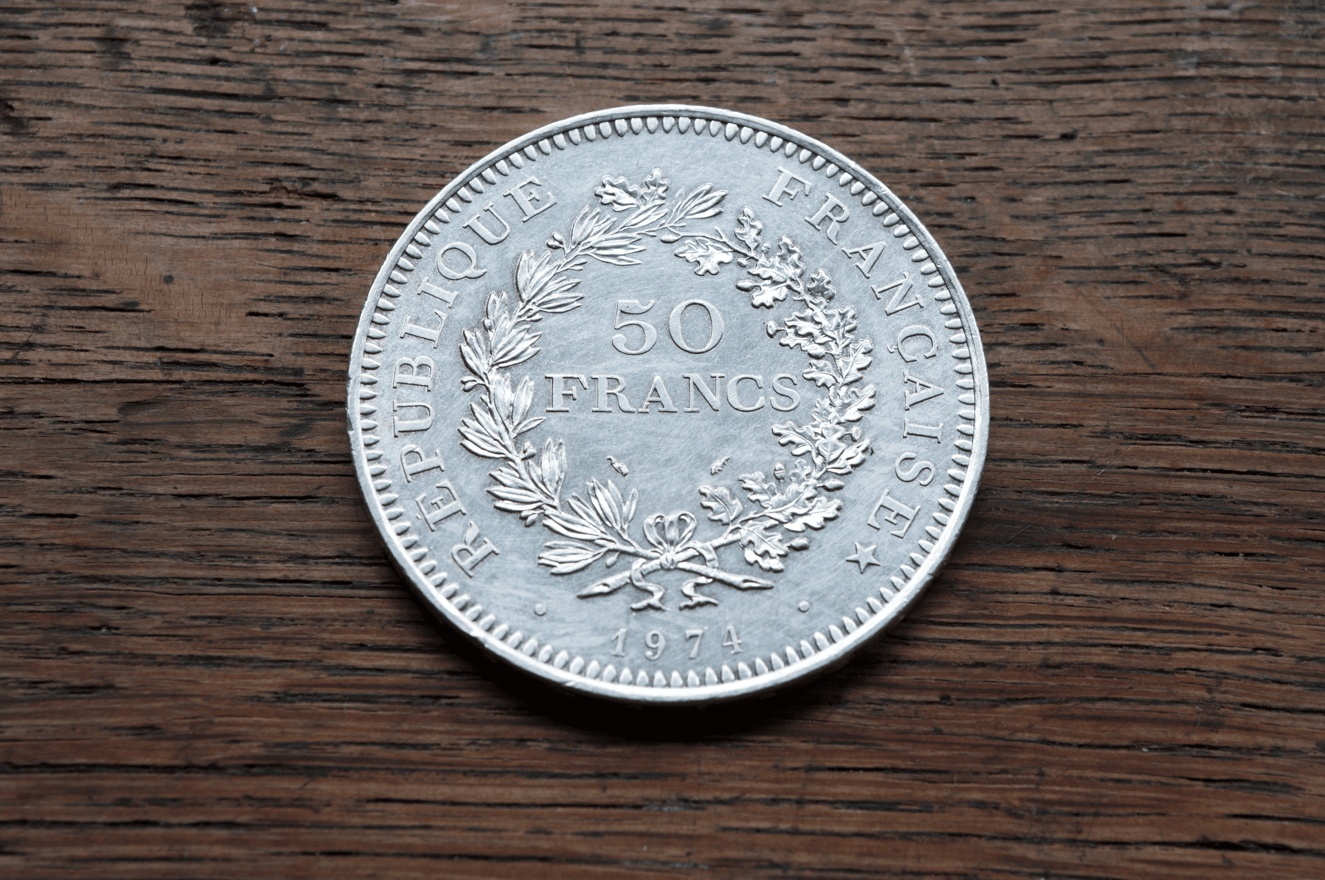 piece argent 50 francs hercule 1974 revers couronne piece argent 50 francs hercule 1974 revers couronne